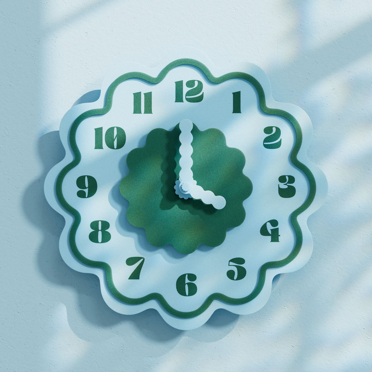 Horloge murale multicolore Frida | Mouvement silencieux, imprimé en PLA recyclé