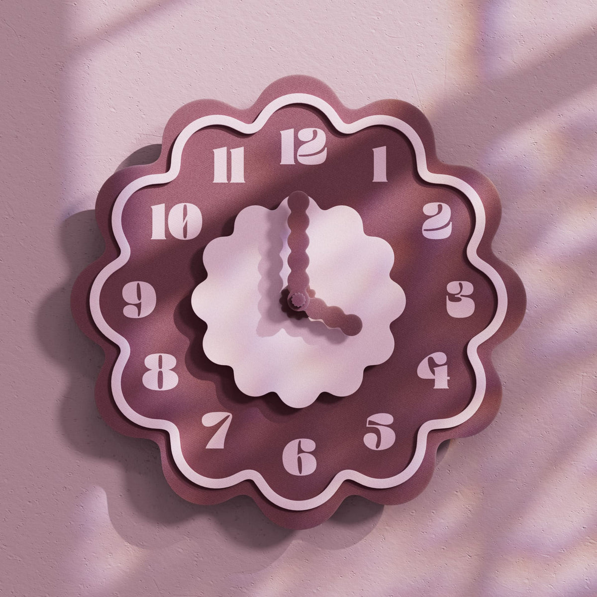 Horloge murale multicolore Frida | Mouvement silencieux, imprimé en PLA recyclé