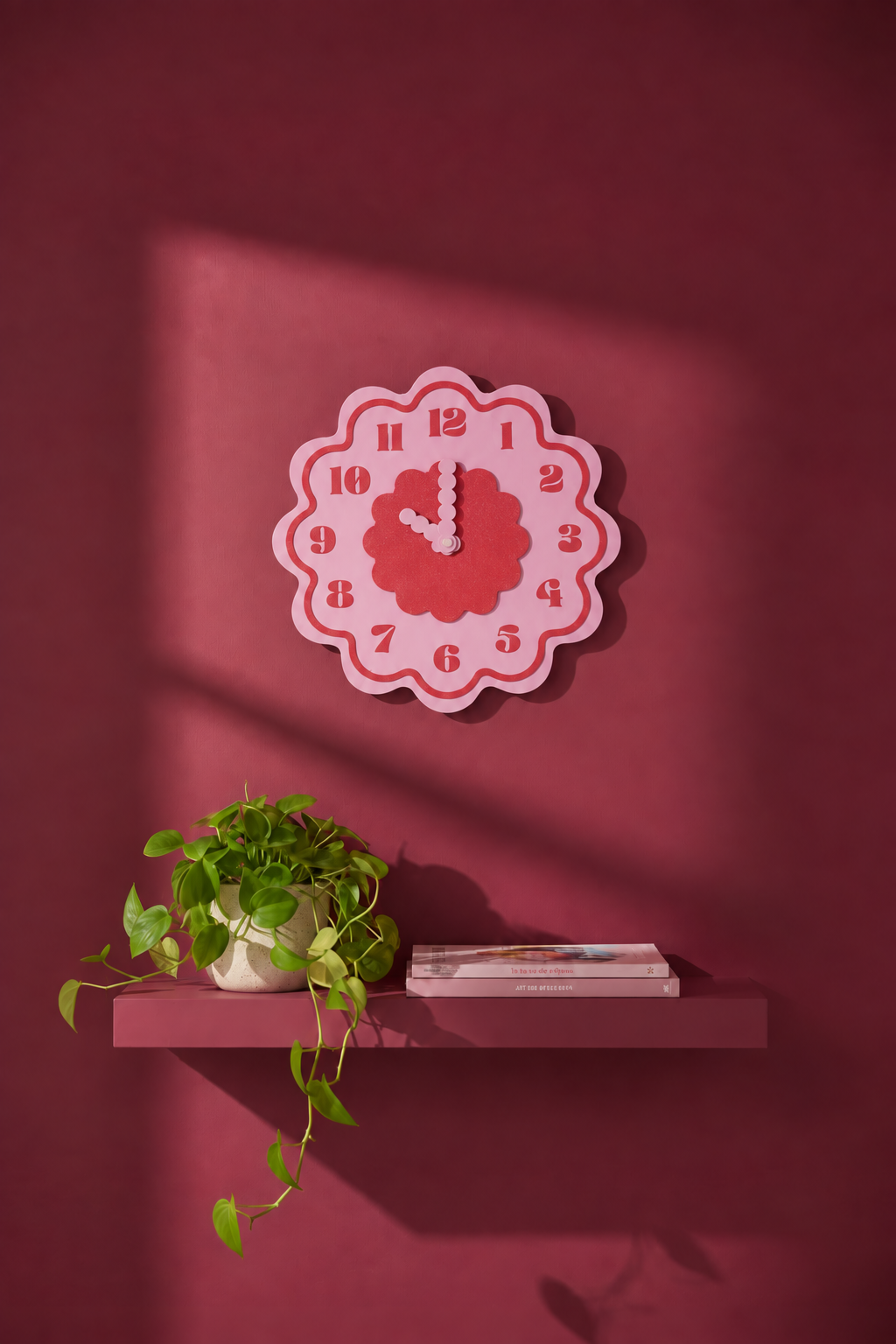 Horloge murale multicolore Frida | Mouvement silencieux, imprimé en PLA recyclé