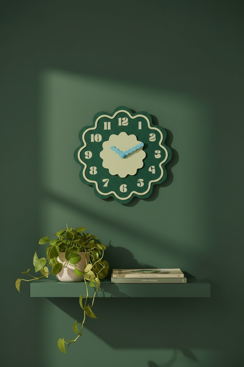 Horloge murale multicolore Frida | Mouvement silencieux, imprimé en PLA recyclé